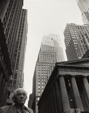 ARNOLD NEWMAN (1918-2006) Abraham Walkowitz in front of New York Stock Exchange * Portrait of Ibram Lassaw.